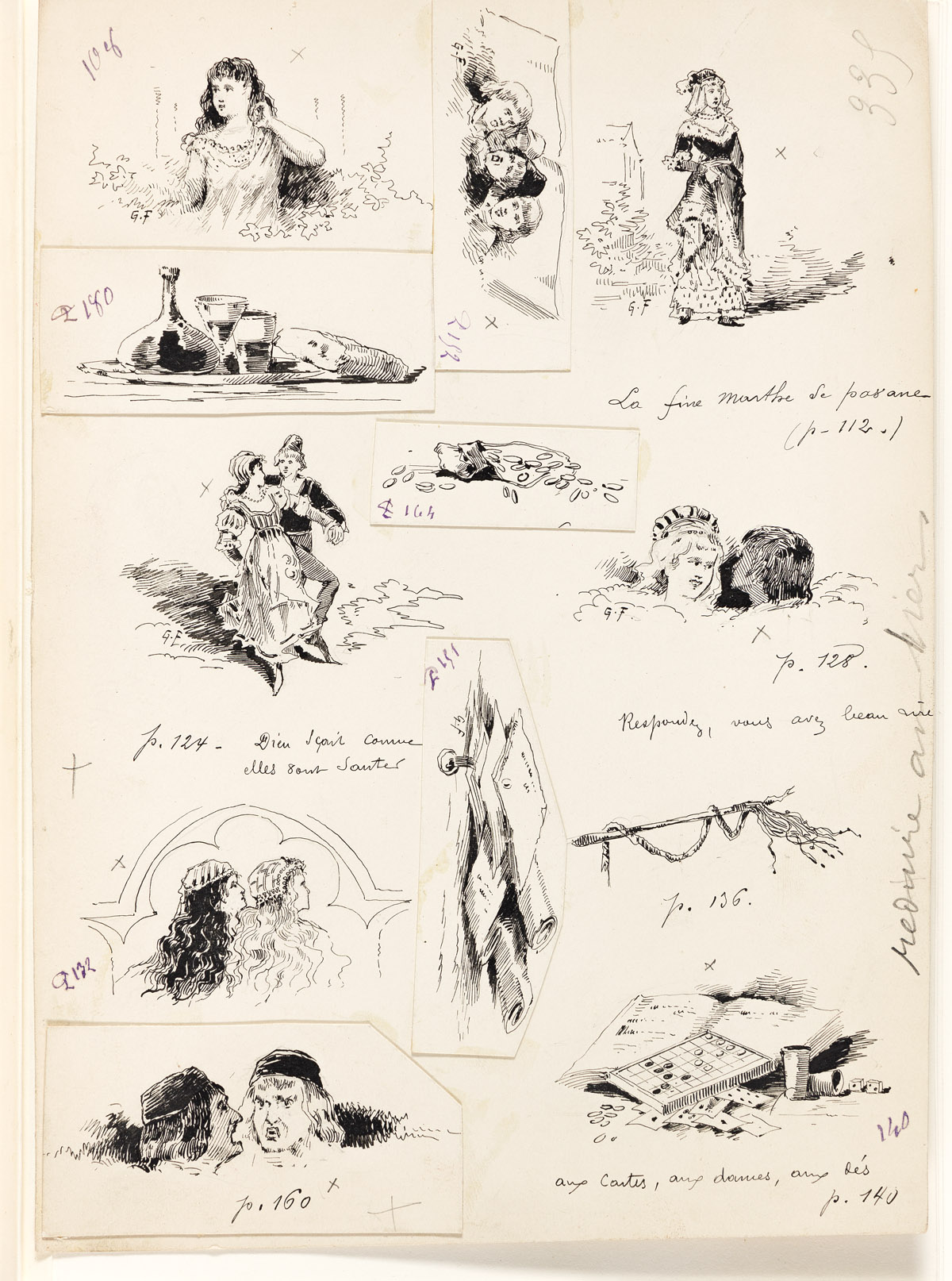 GUSTAVE FRAIPONT (1849-1923) Bound album of 56 drawings for La Grande Diablerie.